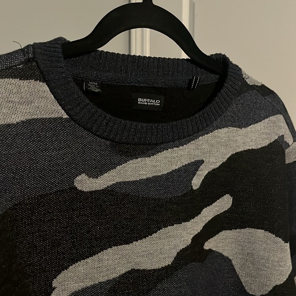 Buffalo David Bitton Navy Camo Sweater - Picture 2 of 5